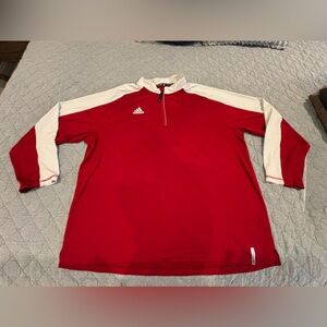 Adidas Red and White 1/4 zip